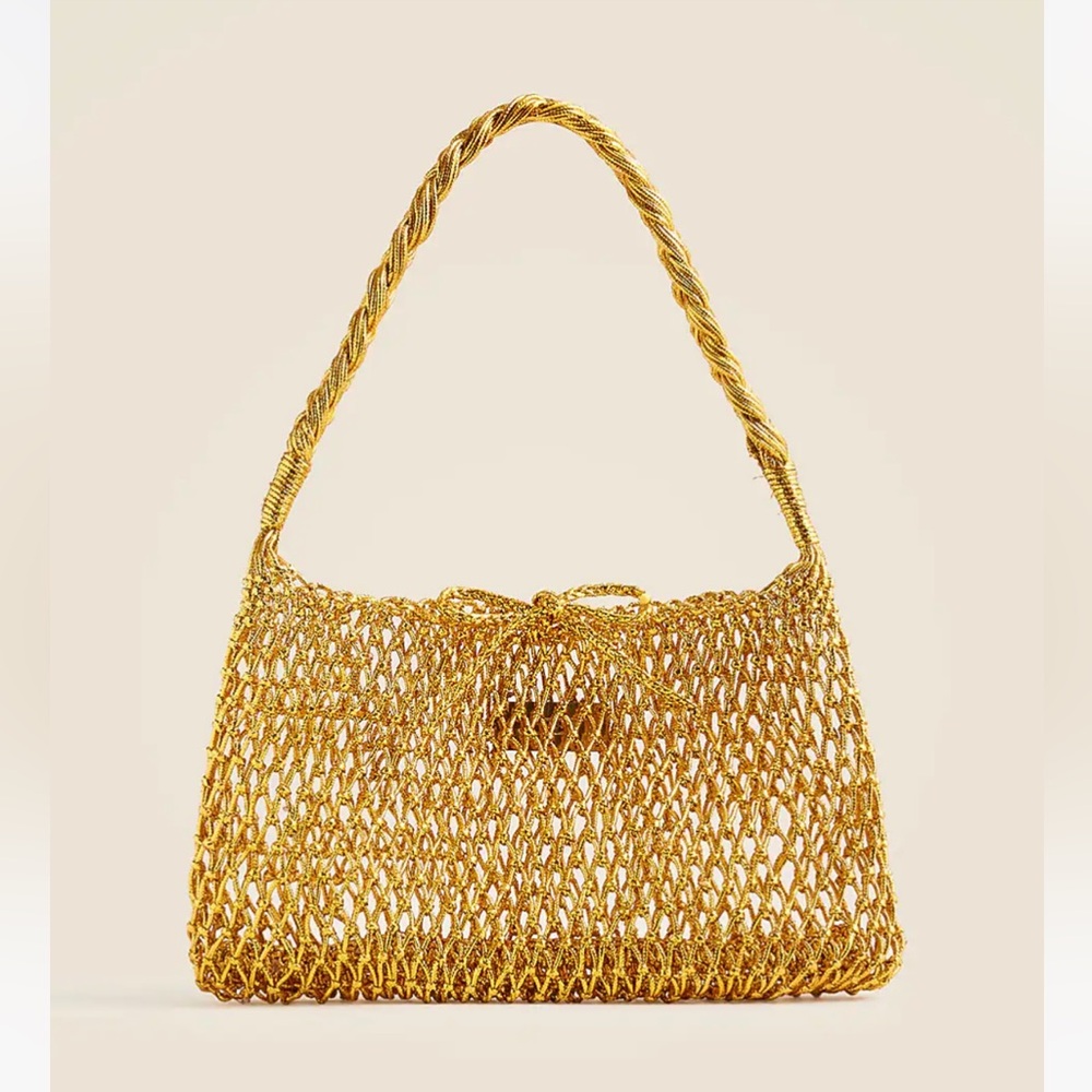 NWT J. Crew Gold Mesh Shoulder Bag